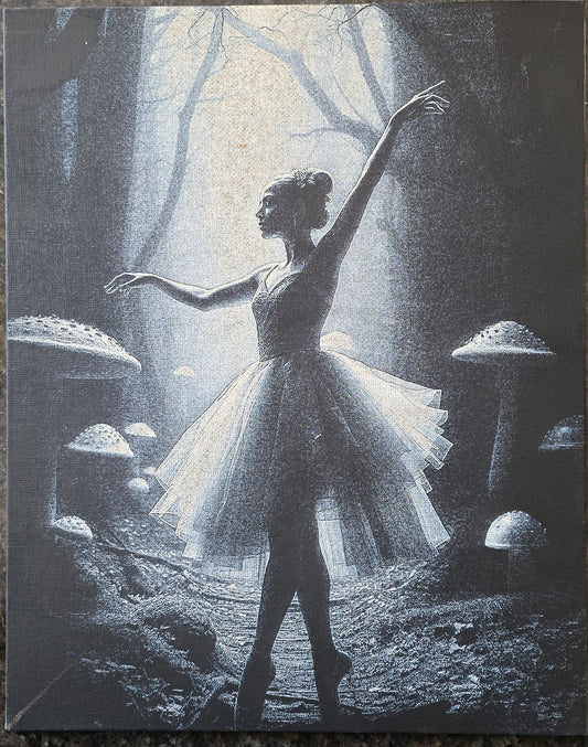 "Grâce en forêt" #1 – Gravure laser sur toile 240x300
